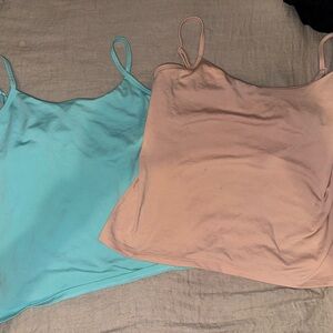 New York & Company Teal and Peach Camisole Tops